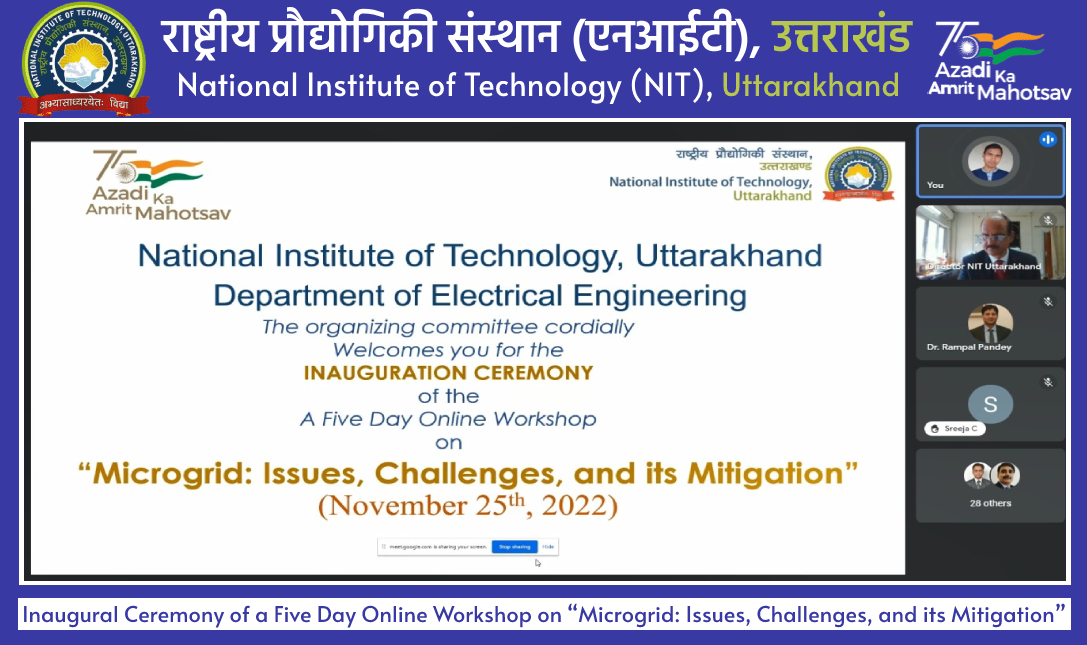 Inaugural Ceremony of a Five Day Online Workshop on “Microgrid: Issues, Challenges, and its Mitigation”