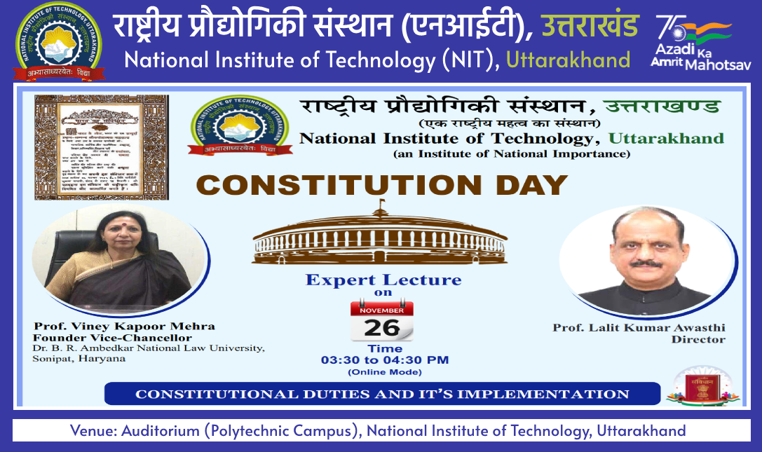 Venue: Auditorium (Polytechnic Campus), National Institute of Technology, Uttarakhand