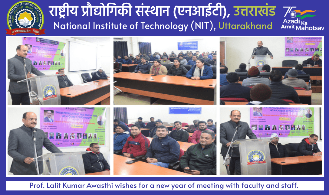 Prof. Lalit Kumar Awasthi wishes for a new year of meeting with faculty and staff.