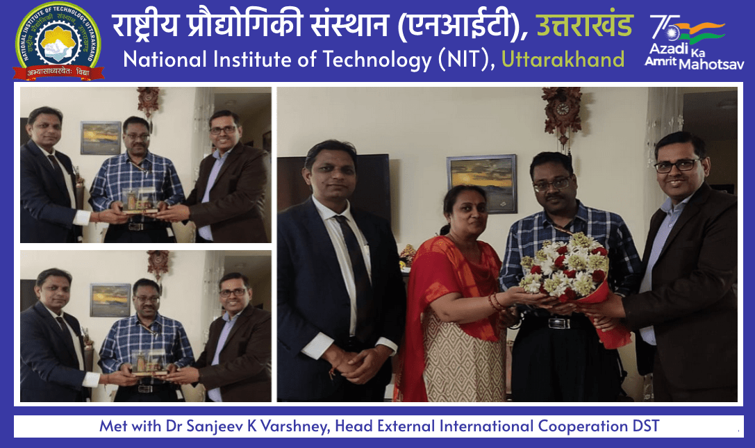 Met with Dr Sanjeev K Varshney, Head External International Cooperation DST