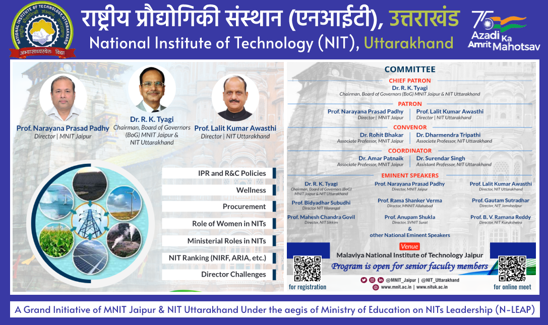A Grand Initiative of MNIT Jaipur & NIT Uttarakhand Under the aegis of Ministry of Education on India@2047