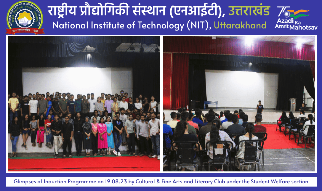 Glimpses of Induction Programme on 19.08.23 by Cultural & Fine Arts and Literary Club under the Student Welfare section